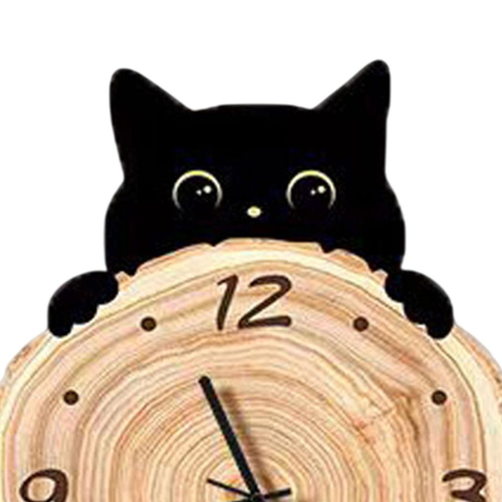 Кошка настенные часы орнамент декоративные большие арабские цифры декор подвесной для школы