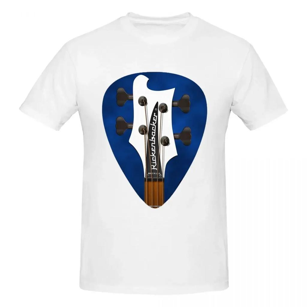 Guitar Headstock Pick Art Rickenbacker 4003 White Bass 100 Cotton Tshirt Unisexs Oversized T Shirts Unisex Crew Neck Short Sleeve