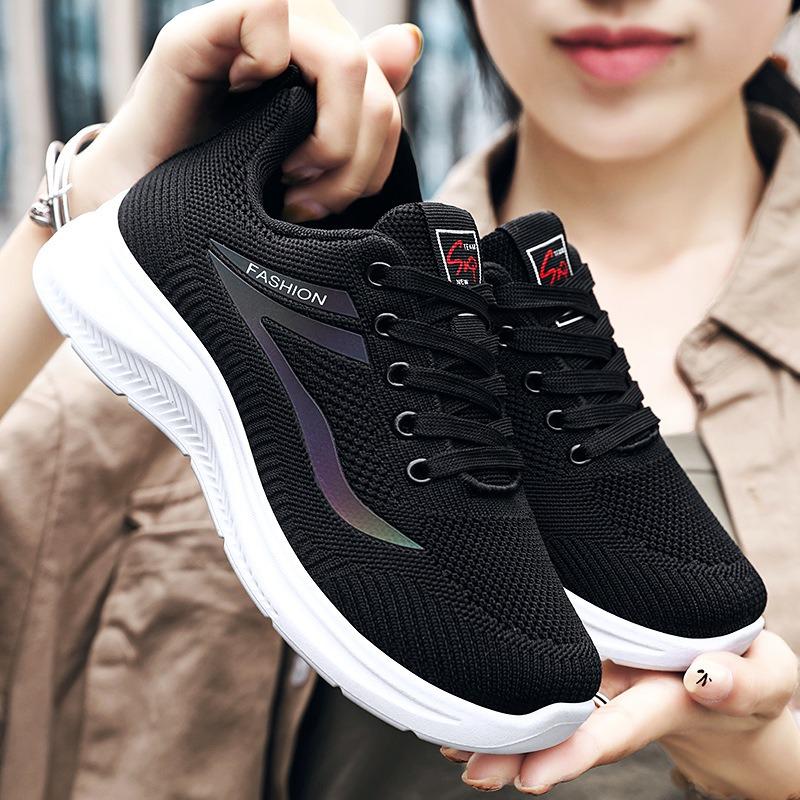 Женские сетчатые кроссовки Fly Knit, дышащие, универсальные, повседневные, спортивные, мамины туфли