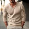 Men S Western Style V Neck Long Sleeve Slim Fit Solid Pullover Knit Sweater