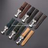 20 мм 22 мм Простроченный ремешок из коровьей кожи для Omega для браслета на запястье для Seiko Винтажный кожаный ремешок для часов Браслет с застежкой-бабочкой