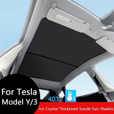 Солнцезащитные шторки для Tesla Model 3 Люк на крыше Highland 2024 Model Y 2017-24 Пряжка из ледяной ткани Солнцезащитное стекло Передний задний люк Аксессуар