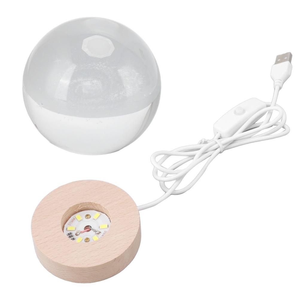 8cm Galaxy Night Light Luminous Base LED Crystal Ball Galactic Color Changing Light For Teens