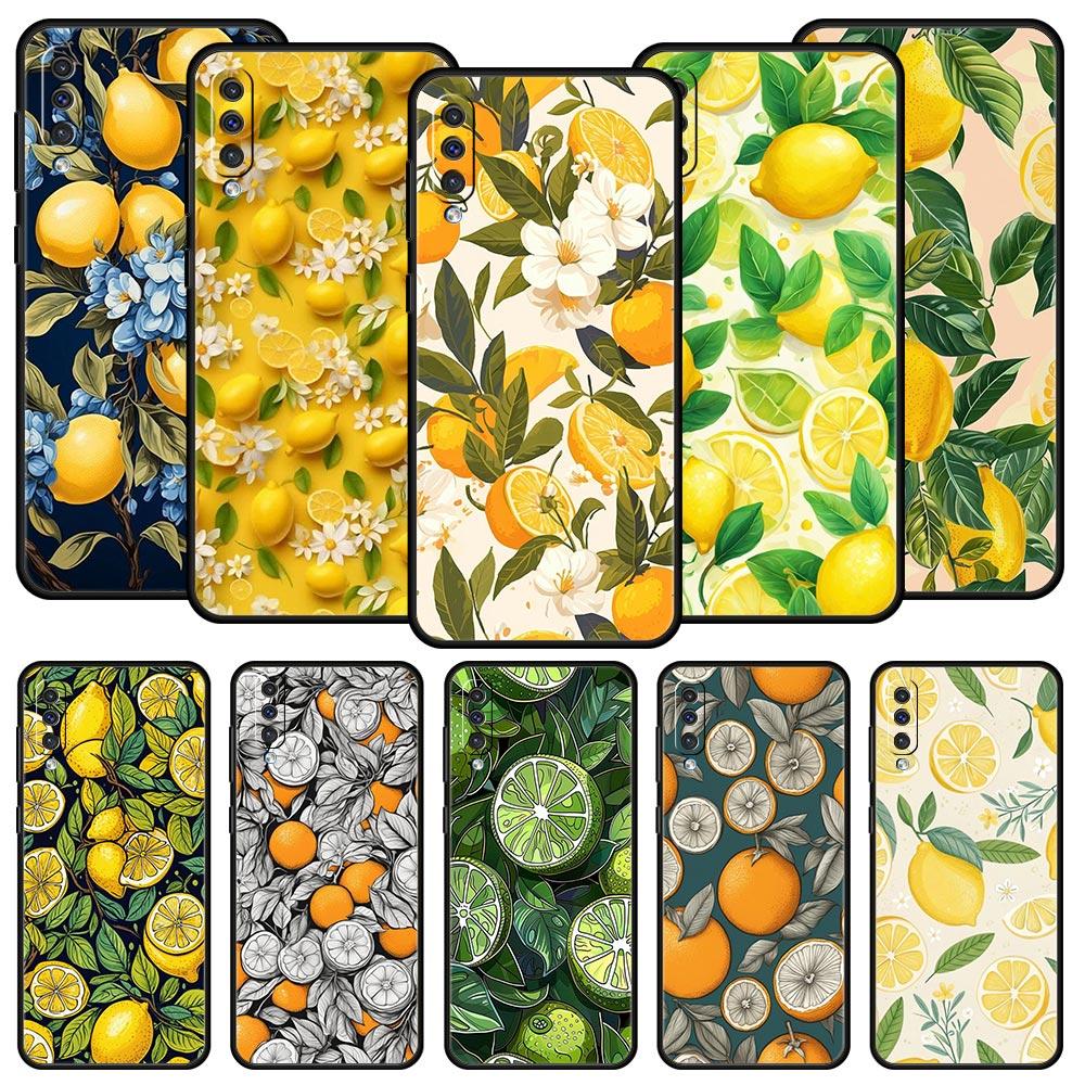 Summer Fresh Fruit Lemon Print Phone Case for Samsung Galaxy A56 A36 A26 A16 A34 A24 A42 A22 A20 A12 A40 A30 A10 Soft TPU Cover