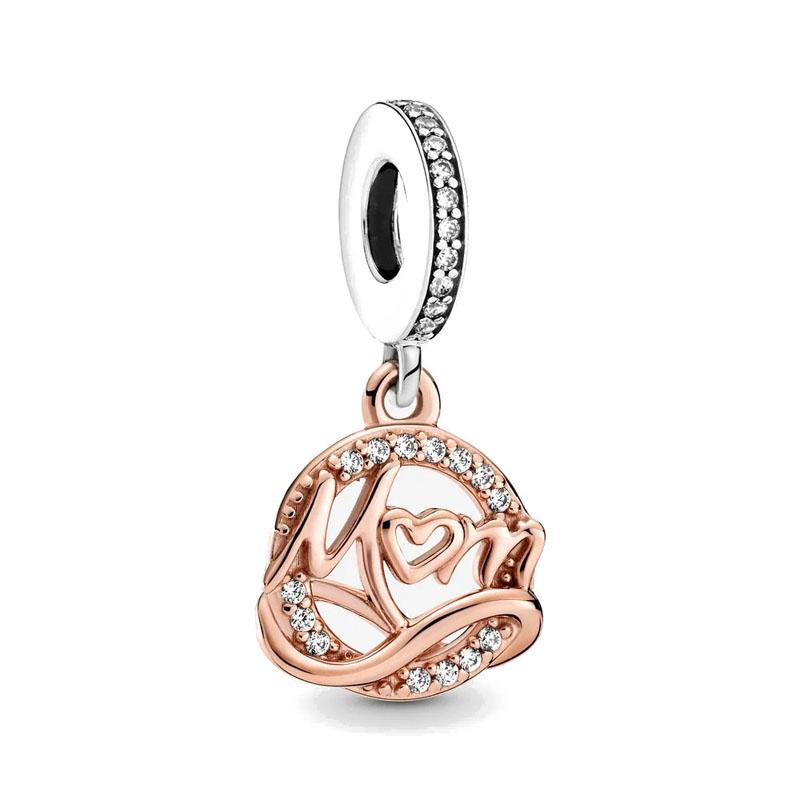 Новые изысканные розово-золотые белые розовые клипсы Dasiy Ocean Summer Charms подходят к оригинальному браслету с покрытием из стерлингового серебра 925 пробы для женщин, ювелирные изделия