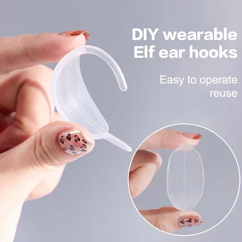 2 пары Elf Ear Hook V-Face Носимая подставка для ушей Многоразовая сильная поддержка Фиксированные невидимые серьги Выступающая выдающаяся коррекция