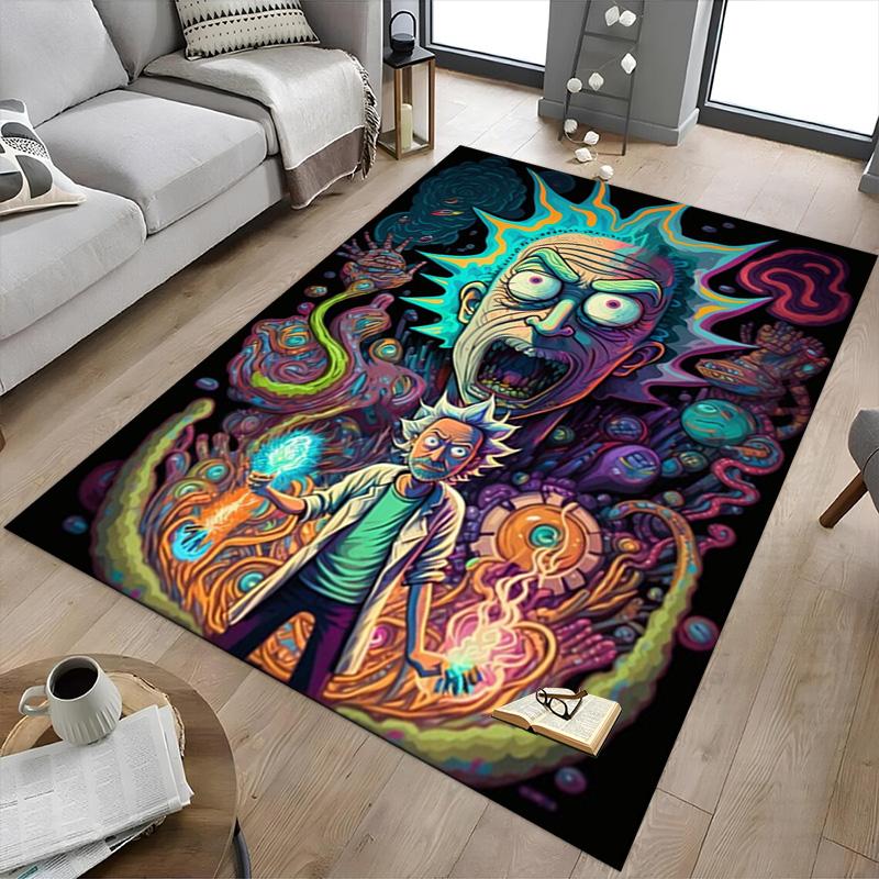 Rick Morty Adventure Carpet For Playroom Bedroom Living Room Sofa Home Decorkids Game Area Rug Nonslip Floor Mat