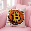 Bitcoin Cryptocurrency BTC Cushion Cover Linen Pillowcase Cover Soft Decor for Sofa Home Room