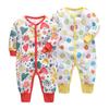 Детские комбинезоны из 2 предметов, мягкая хлопковая одежда для новорожденных девочек и мальчиков, пижамный комплект с длинными простынями для младенцев