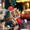 SENO Retro Square Diamond Women's Leather Strap Watch - Simple Water Diamond Quartz Design