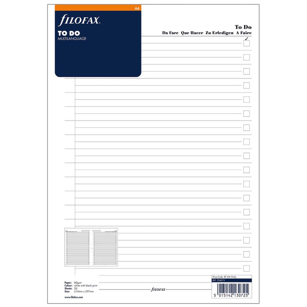 Filofax Filofax A4 To Do Refill