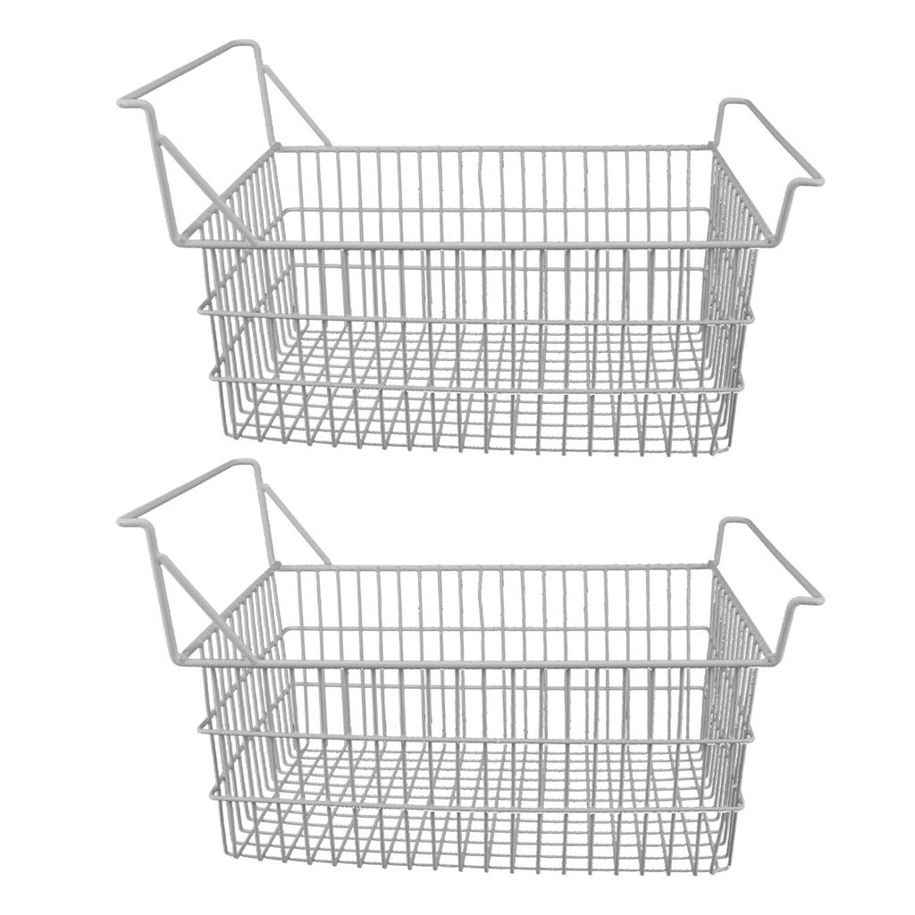 2pcs Freezer Baskets for Chest Freezer Household Wire Storage Basket Bins Organizer with High Low