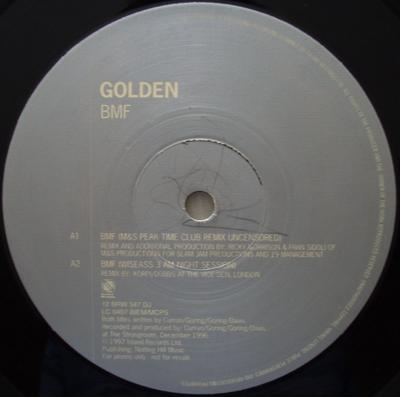 12-дюймовая пластинка GOLDEN - BMF 12BRW347DJPROMO 4th & Broadway 1997 UK Танцевальная и электронная Б/У
