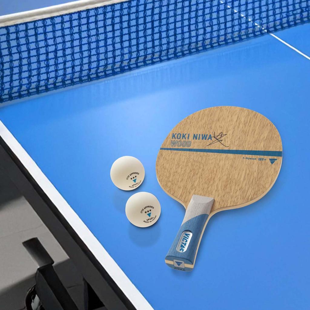 Victas Koki Niwa Wood Shakehand Offensive Table Tennis Model Used by Koki 027204 Racket, 7-Ply Plywood, Flare, Niwa,