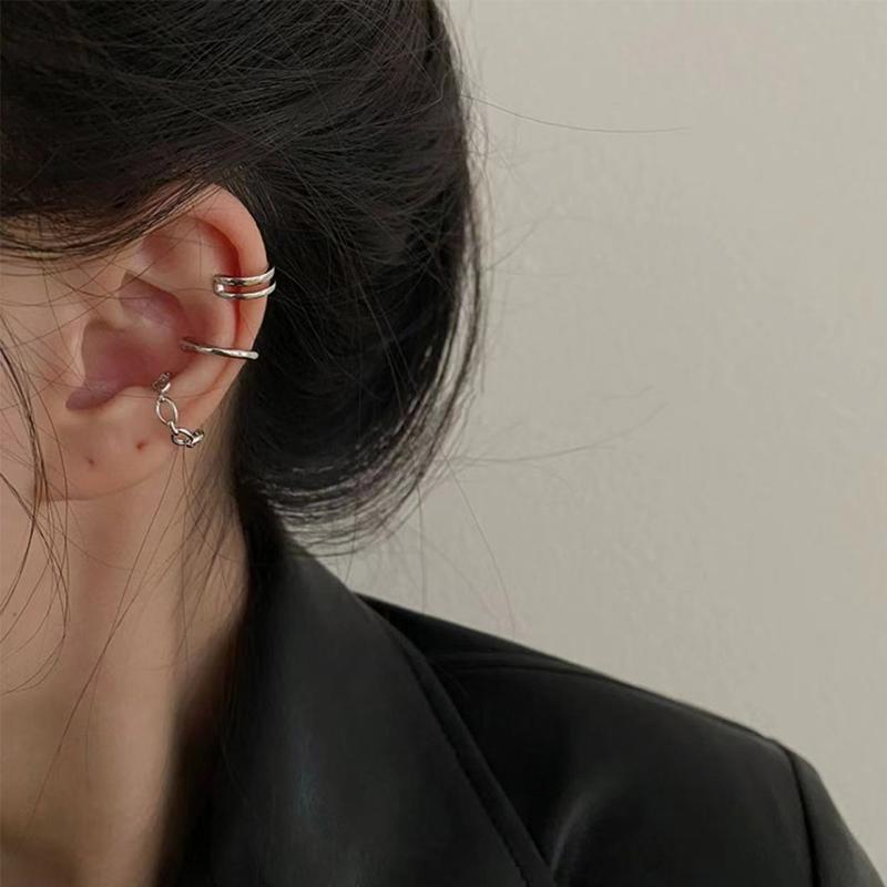 Простые серьги-клипсы для женщин, модные серьги-кольца унисекс для хряща, наборы сережек-каффов для пирсинга, серьги-клипсы, ювелирные подарки ADM