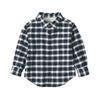 Рубашка с длинным рукавом из матового фланеля MUJI, унисекс, для малышей CCL09A2A, темно-синяя клетка, размер 80, двухсторонняя (малыш)