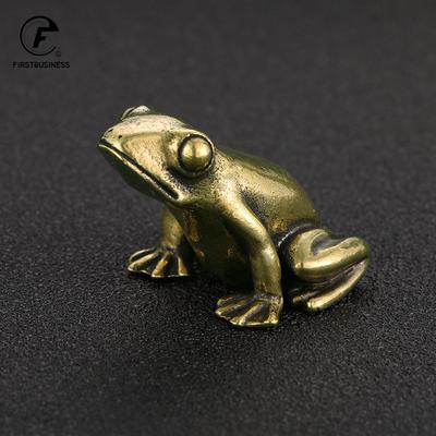 Винтажная Латунная Лягушка Маленькая Статуэтка Настольные Украшения Антикварные Чайные Питомцы Коллекции Домашний Декор Для Гостиной Фигурки Животных