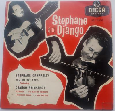 7-дюймовая пластинка STEPHANE GRAPPELY & HIS HOT FOUR, D - Stephane And Django DFE6366 DECCA UK Джаз Б/У