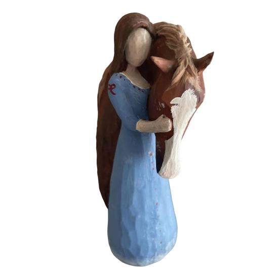 Фигурка девочки-лошади из смолы, статуэтка ангела-пони, скульптура для дома, офиса