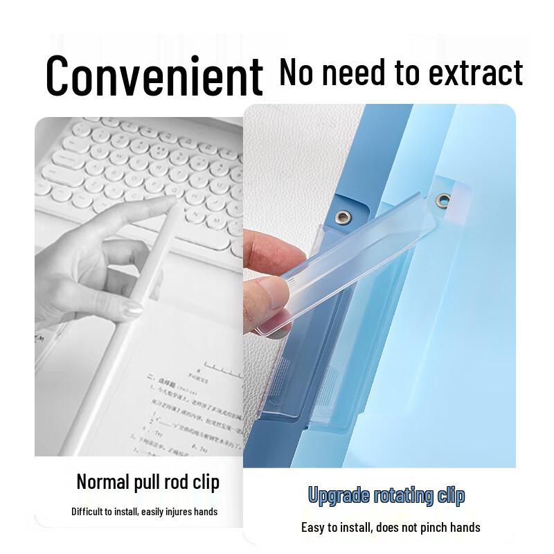 Deli A4 Gradient Rotating Pull Rod Folders