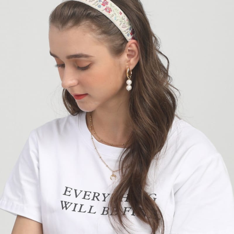 LALA Повязка для волос с розовым узором P-Белый Красный