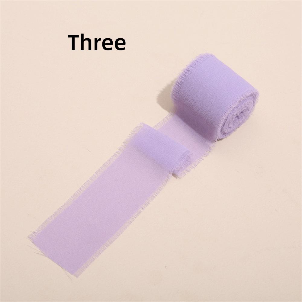 3 Rolls 5m Fringe Chiffon Silk Ribbon DIY Craft Hairy Chiffon Ribbon Wedding Invitations