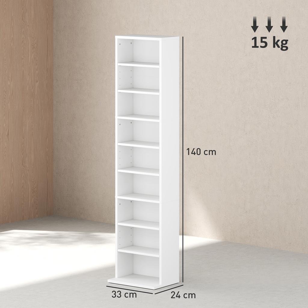 260 Narrow Cd Storage Unit White