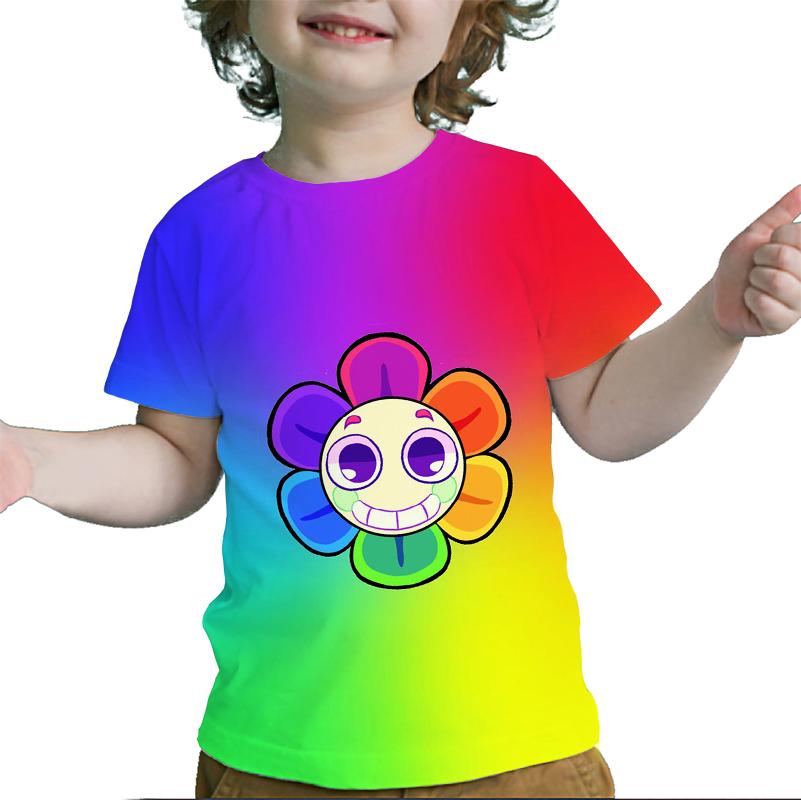 Футболка Dandy's World Детская одежда для девочек Kawaii Футболки для малышей Детская одежда Летние футболки с коротким рукавом для мальчиков с мультяшным принтом