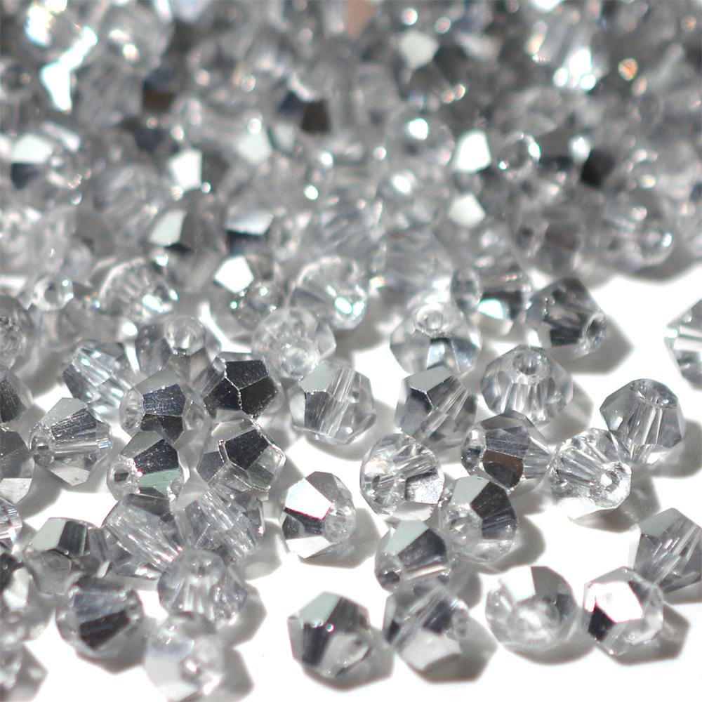 100 штук 4 мм биконических гальванизированных бусин из австрийского хрустального стекла металлических многоцветных для изготовления ювелирных изделий