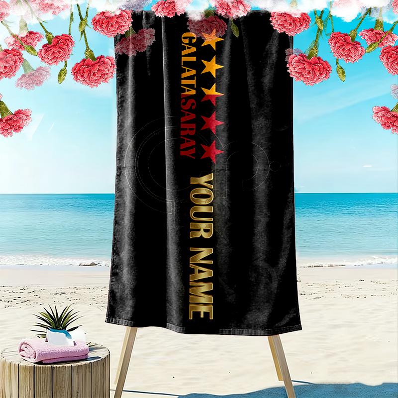 Custom Name,Galatasaray Print Beach Towel, Large Soft Quick Dry Towel for Beach Camping Swimming