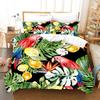 3D Toucan Duvet Cover Set Safari Animals Bedding Sets Tropical Jungle Birds Comforter Cover,Boys Girls Fresh Nature Quilt Cover