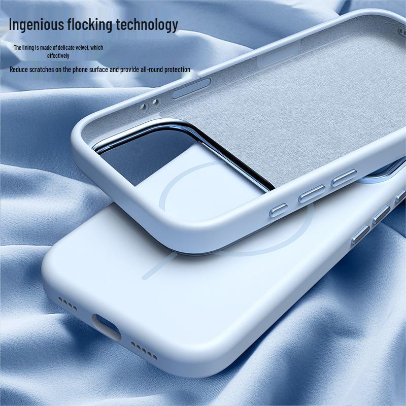 Магнитный защитный чехол из жидкого силикона для iPhone 17 Pro Max