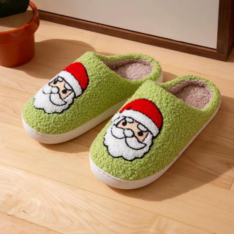 Cross-border Christmas Cotton Slippers: Warm Plush Parent-Child Indoor Footwear for Autumn and Winter