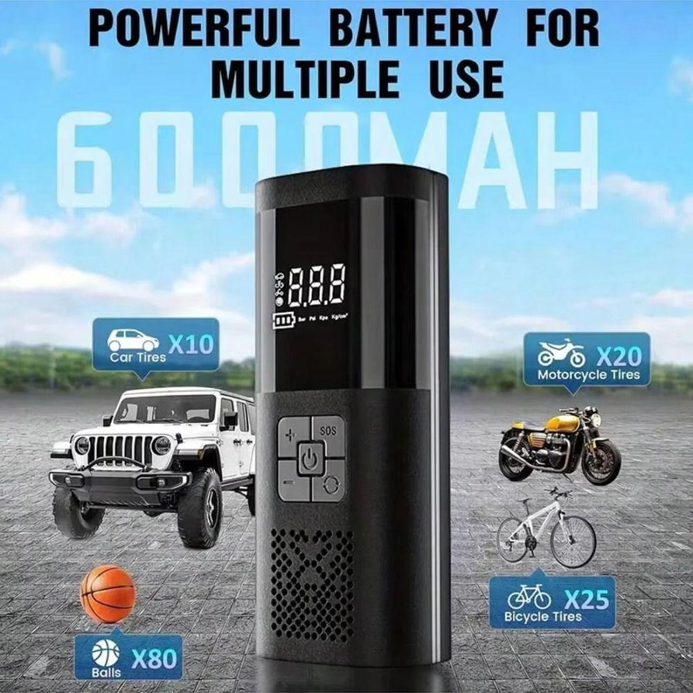 Digital Display Car Air Pump Wireless Design Portable Air Compressor Tire Inflator  Car Tires