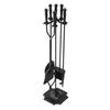 Fireplace Tool Set, 5 PCS Fire Tool Set and Holder with Five-Prong Stand, Tongs, Ash Shovel, Brush, Fire Place Poker, Wrought Iron Fireplace