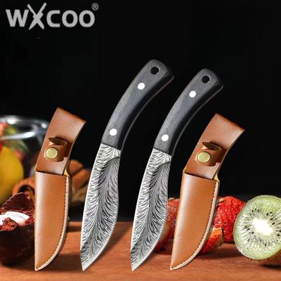 WXCOO Нержавеющая сталь Кухонные ножи для разделки мяса Нож для нарезки мяса BBQ Ручная ковка Мясницкий нож с ножнами Кухонные принадлежности