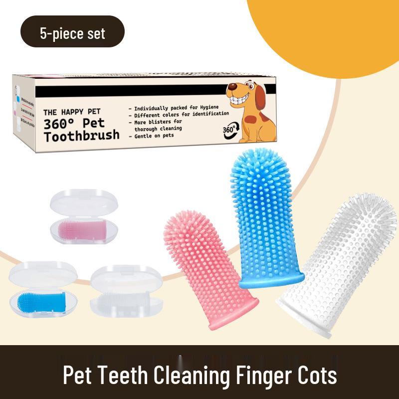 Silicone Pet 360° Finger Toothbrush for Dogs and Cats