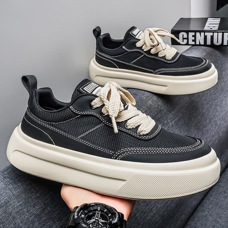 Men's season mesh board shoes heightened breathable soft sole light white shoes sports shoes versatile men's shoes tide