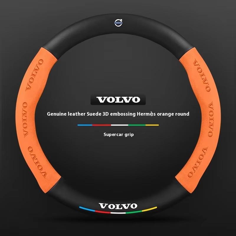 Чехол на руль автомобиля для Volvo XC40 XC60 XC70 XC90 S40 S60 S80 S90 V40 V50 V60 V90 Карбоновое волокно Замша Внутренние аксессуары