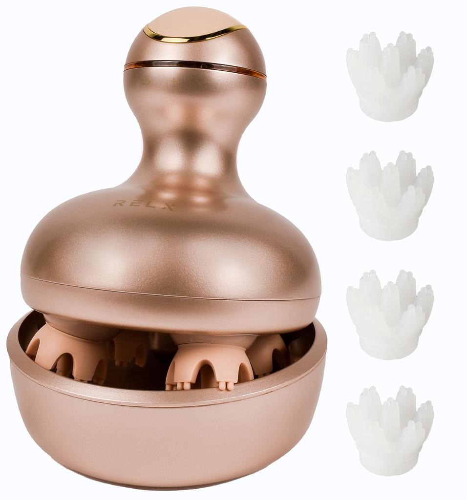 By a Skilled Head RELX Head Spa Electric Scalp Brush Gift IPX7 Waterproof Scalp Care 3D Vibration Relaxation Device Beauty Appliance Cordless Gift