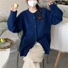 Женский вязаный кардиган с круглым вырезом на осень и зиму, ленивый стиль, большая версия, свободный, однотонный, высококачественное пальто