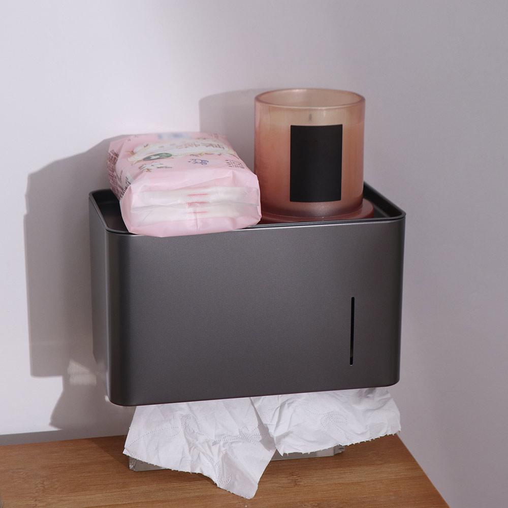 Waterproof Bathroom Tissue Rack Non Perforated Tissue Storage Case No Punching Roll Paper Box  Home