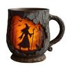 Vintage Coffee Mugs Mystical Witch Bark Texture Mug Halloween Campfire Cup Outdoor