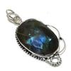 Natural Labradorite Gemstone Handmade 925 Sterling Silver Pendant 2.56" E5N63
