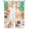 Funny Cute Fox Tulle Curtains For Living Room Sheer Curtain Bedroom Veil Organza Decorative Window Treatments
