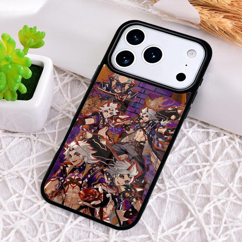 Чехол для телефона Genshin Impact Аратаки Итто для iPhone 17 Air 16 15 11 12 14 13 Pro Max Ударопрочный чехол
