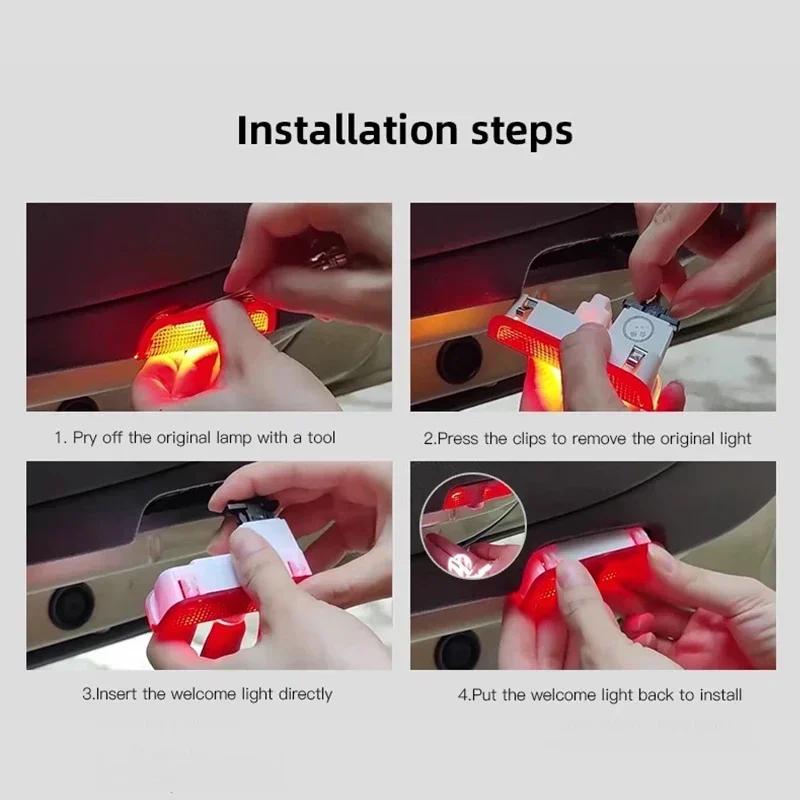 Car HD Door Welcome Lights Led Projector Decor Lamp For VW R Line GTI Atlas Jetta Touareg Variant Golf Polo Taos Nivus Passat Ti zh8