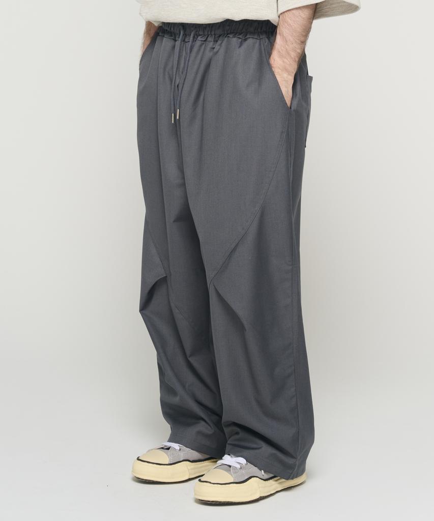 CARGOBROS Curved Wide Banding Slacks (Charcoal)