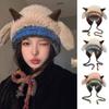 Lamb Thickened New Cute Plush Knitted Pullover Hat for Women Warm Autumn and Winter Cycling Versatile Pullover Hats