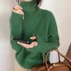 Осенний свитер с высоким воротом для женщин, модный, теплый, свободный, вязаный, свитер, топы, женский, зимний, с длинным рукавом, повседневный, простой, женский, джемпер 25562